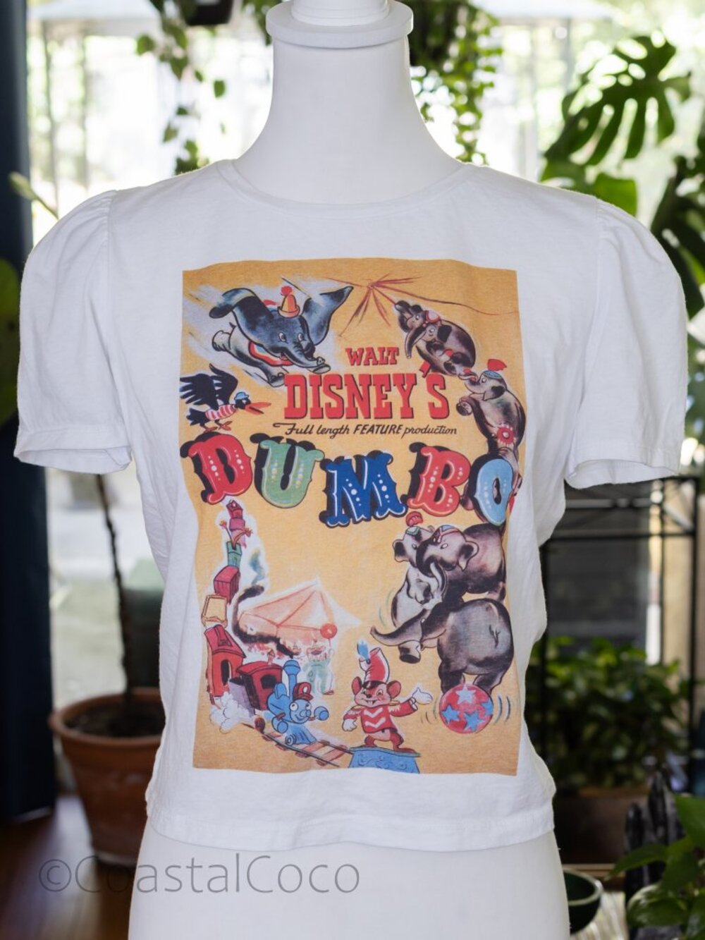 Zara x Disney Collab Dumbo T-Shirt M Crop Top 100% Cotton Poster Retro Look